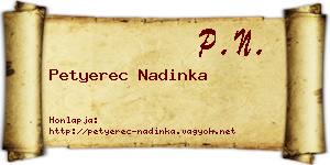 Petyerec Nadinka névjegykártya